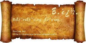 Bánóczy Áron névjegykártya